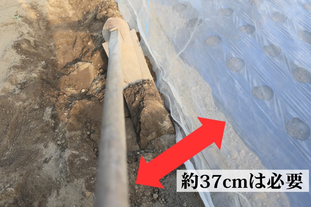 約37cmスペースを確保した畝